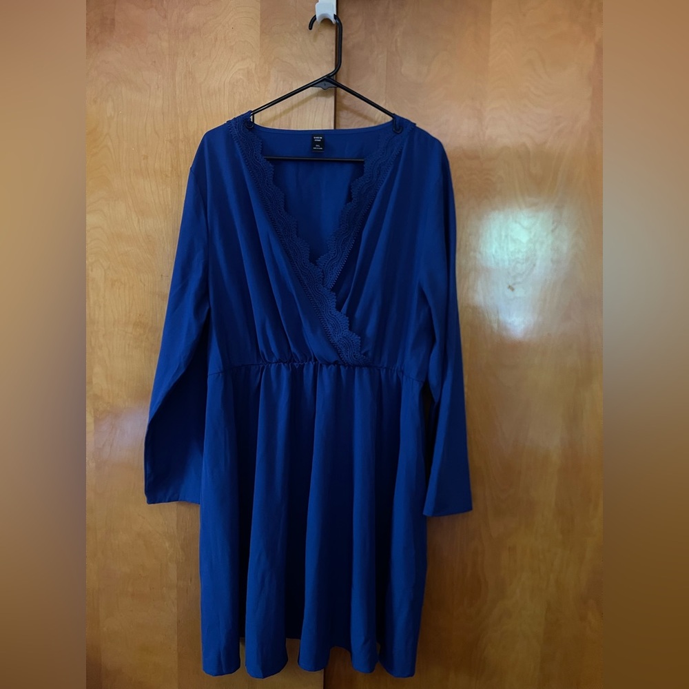 SHEIN Curve Royal Blue Lace Dress